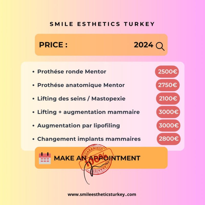 prix operation esthétique en Turquie